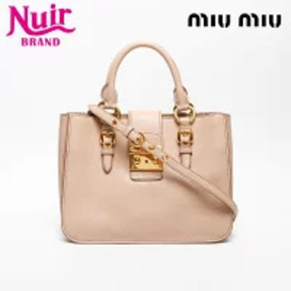 Miu Miu Madras Leather Handbag Pink